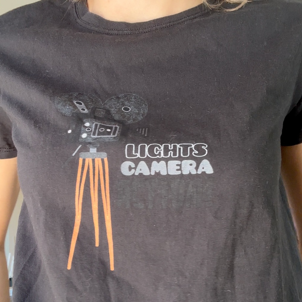 Lights Camera Action Black T-Shirt